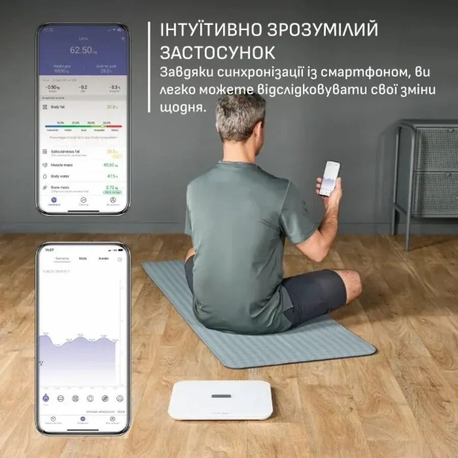Весы Tefal электронные стеклянные 200кг Bluetooth белый