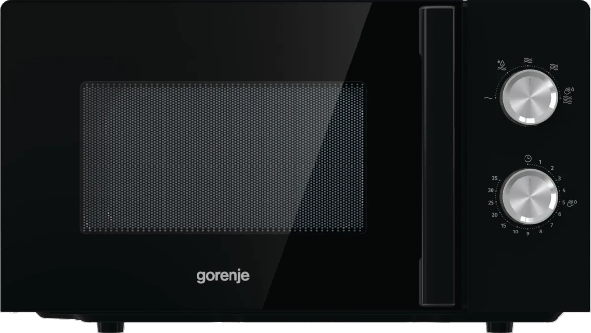 Мікрохвильова піч Gorenje, 17 л, механічне управління, 700 Вт, чорного кольору.