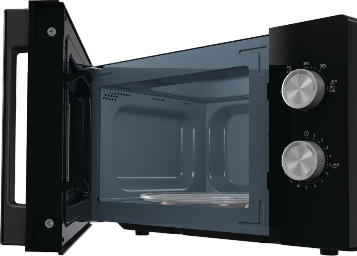 Мікрохвильова піч Gorenje, 17 л, механічне управління, 700 Вт, чорного кольору.