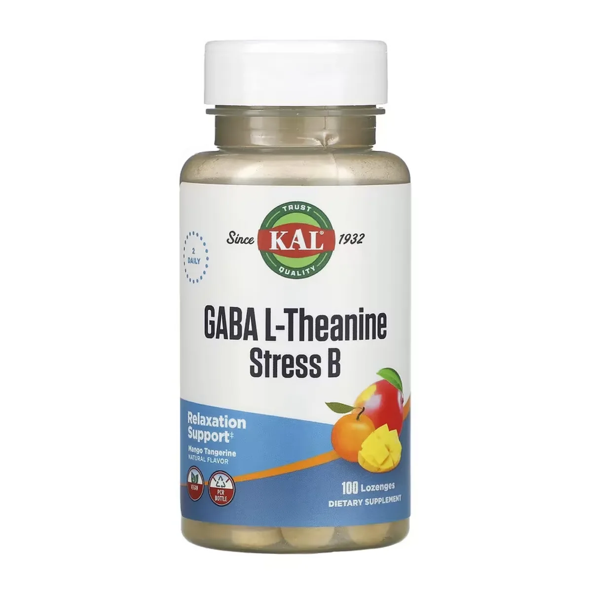 GABA L-Theanine Stress B пастилки 100 штук натуральні розслаблюючі без цукру