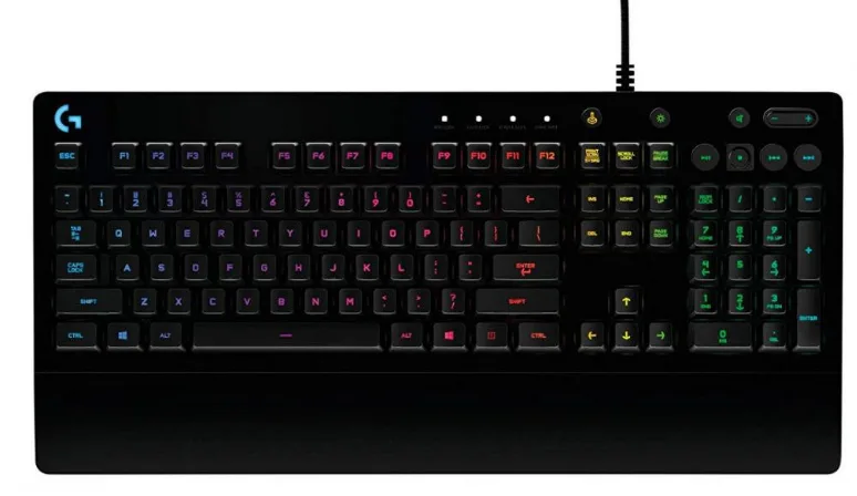 Клавіатура Logitech Дротова Мембранна 113 кнопок 1,8 м Чорна з підсвічуванням