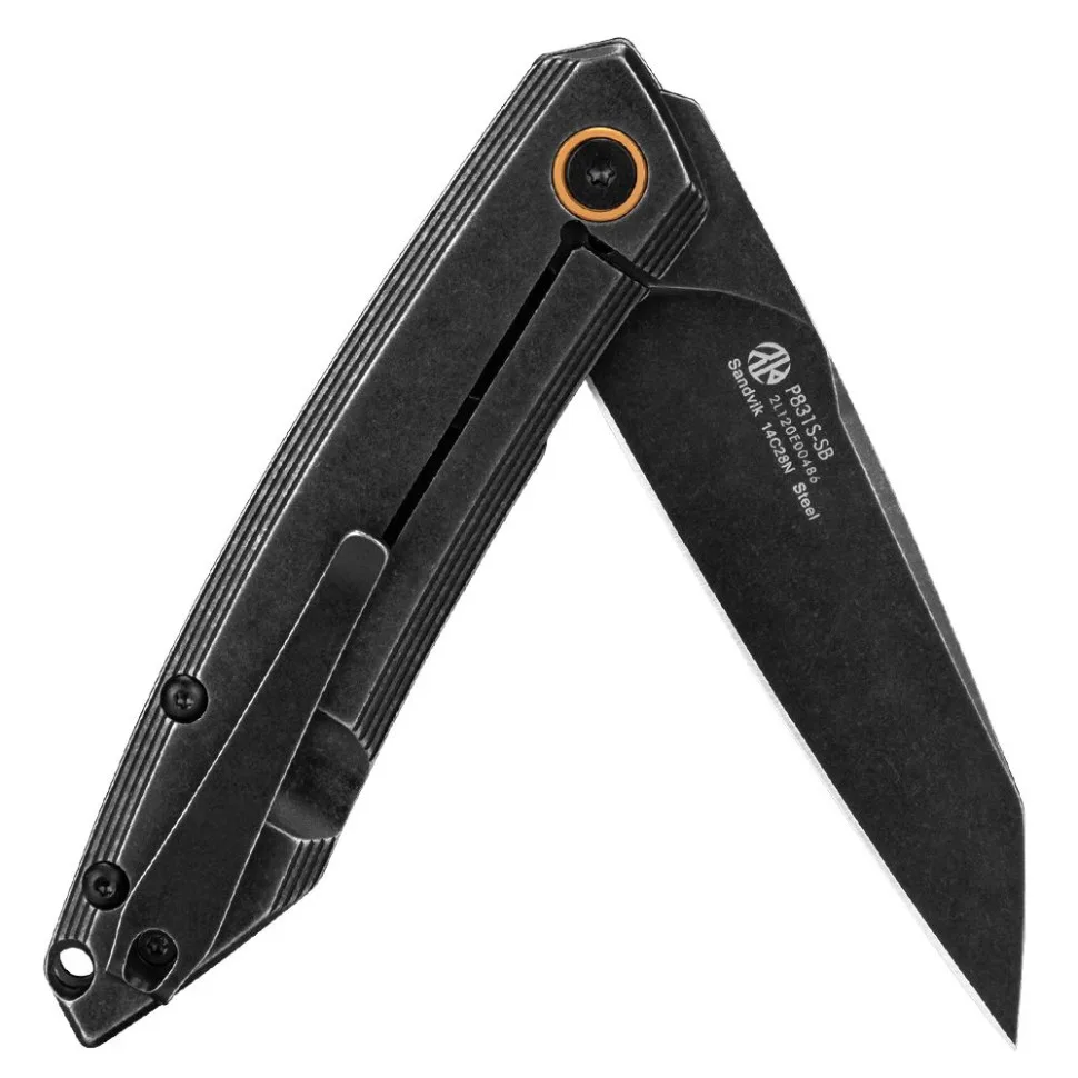 Ніж складаний Ruike сталь Sandvik 14C28N 85 мм чорний