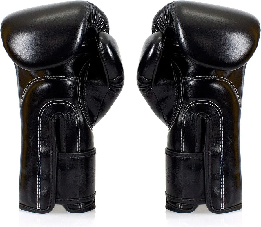 Боксерские перчатки Fairtex искусственная кожа 14 унций черные.