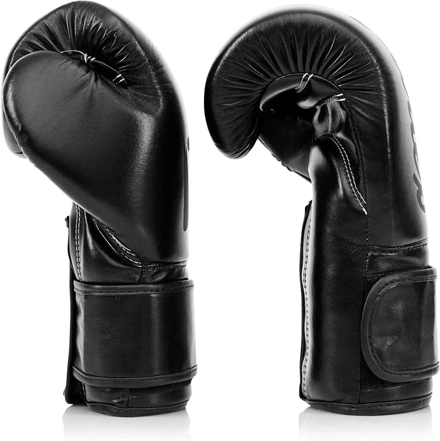 Боксерские перчатки Fairtex искусственная кожа 14 унций черные.