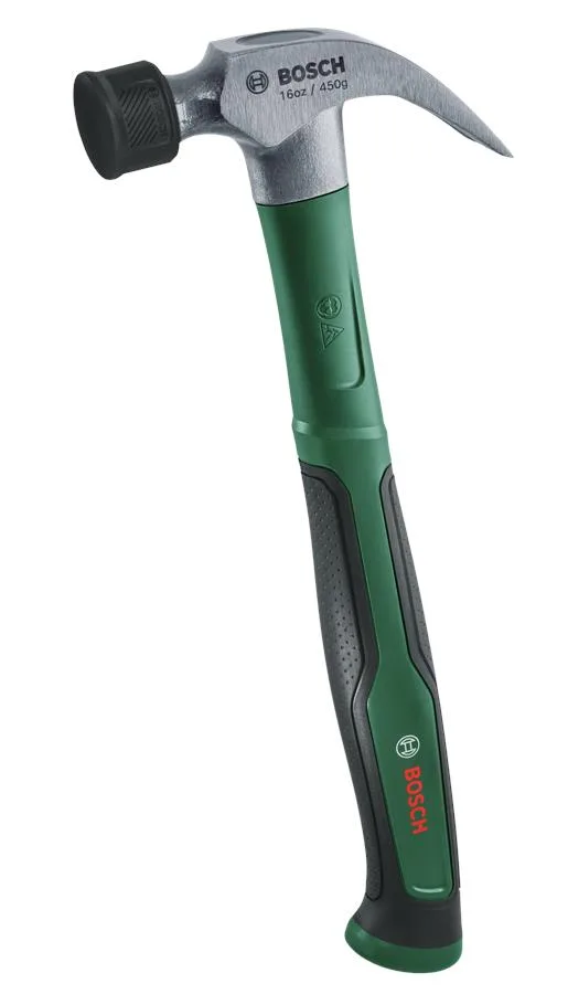 Молоток столярний Bosch 450г цвяходер з скловолоконною ручкою для монтажних робіт з м'яким бампером