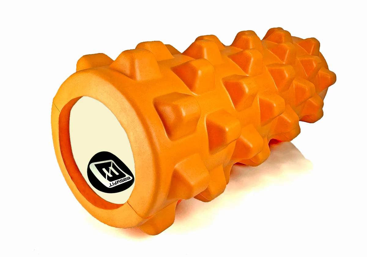 Масажний ролик EasyFit EVA 33 см Оранжевий 3D поверхня