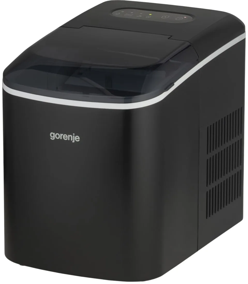 Льодогенератор для дому Gorenje, продуктивність 15 кг/добу, об'єм 2,2 л, чорний.