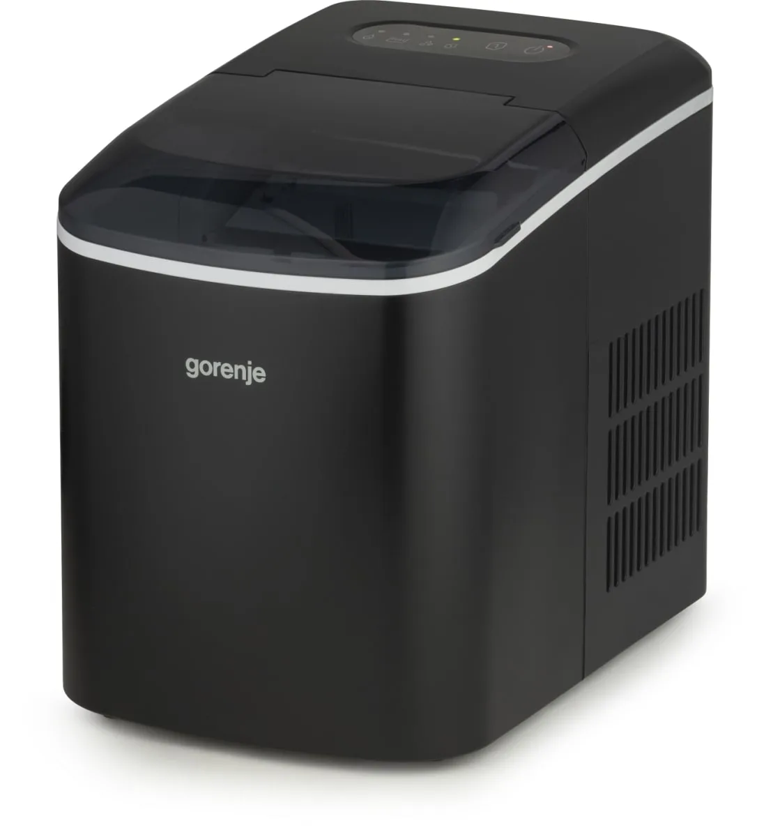 Льодогенератор для дому Gorenje, продуктивність 15 кг/добу, об'єм 2,2 л, чорний.