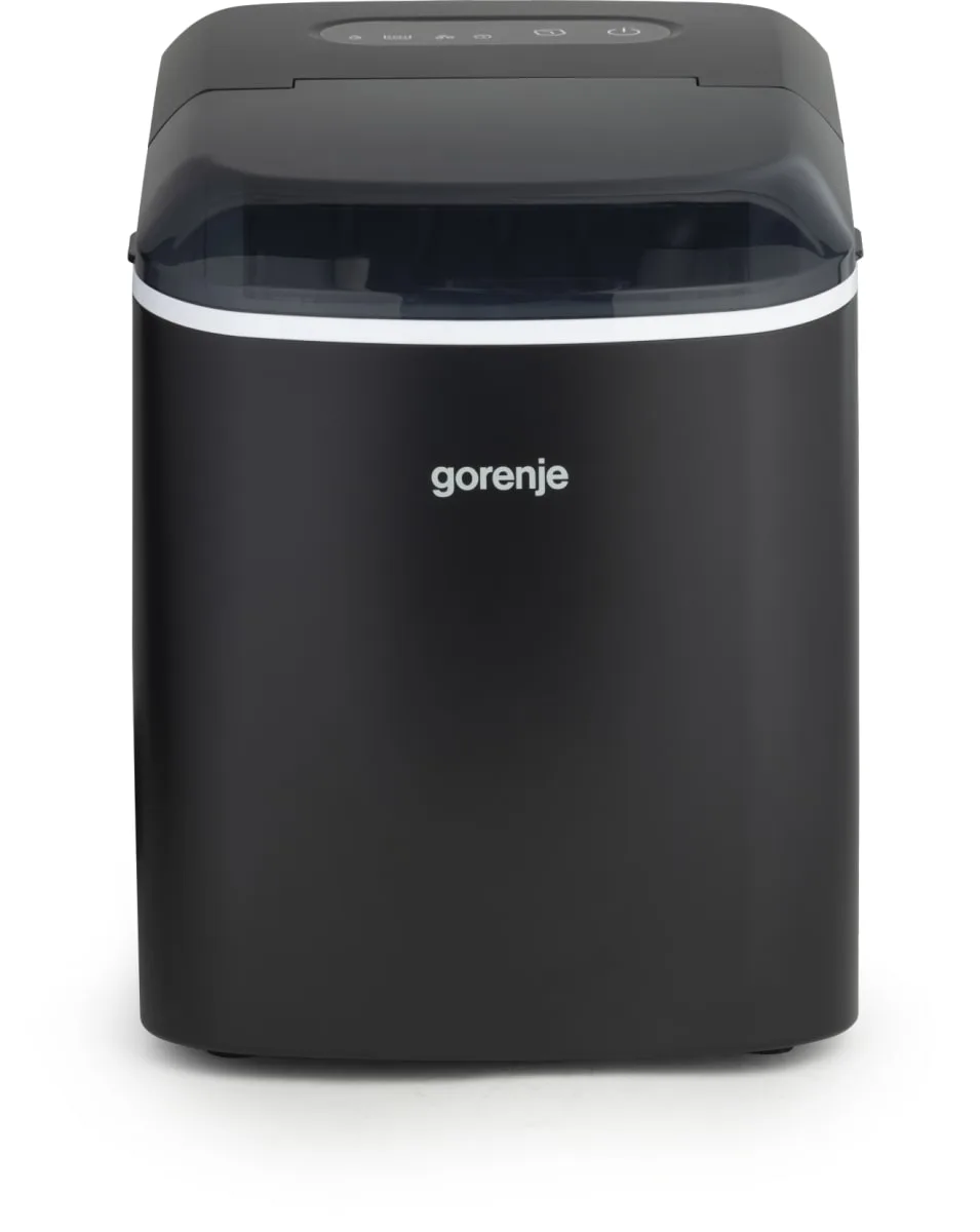 Льодогенератор для дому Gorenje, продуктивність 15 кг/добу, об'єм 2,2 л, чорний.