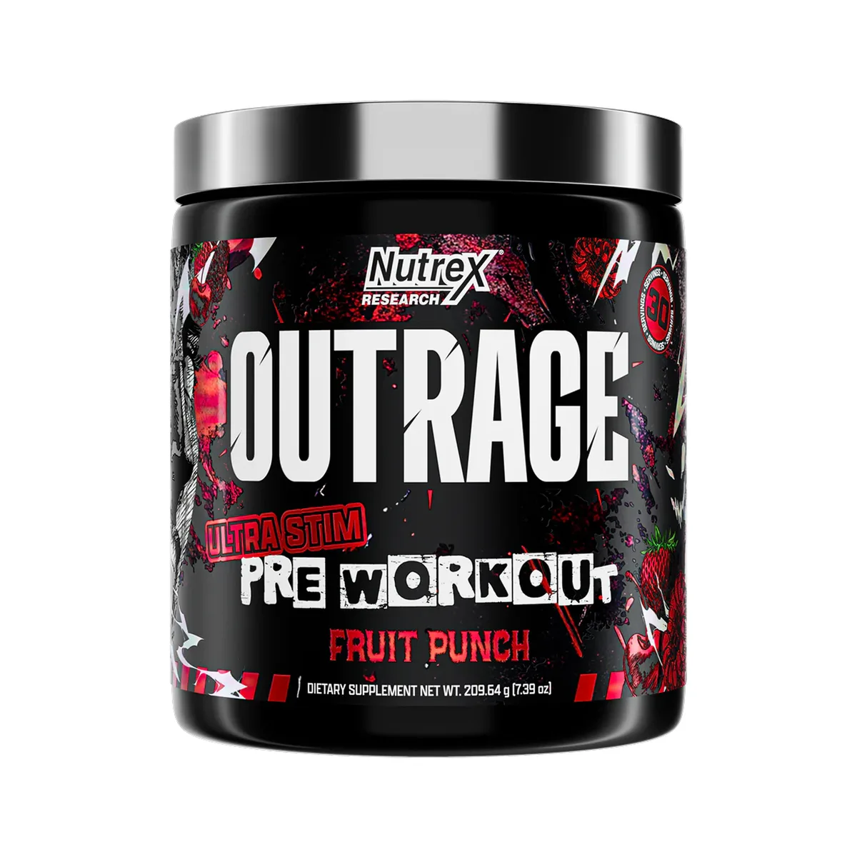 Nutrex Outrage High-Stim Pre-Workout 30 порцій Фруктовий Пунш