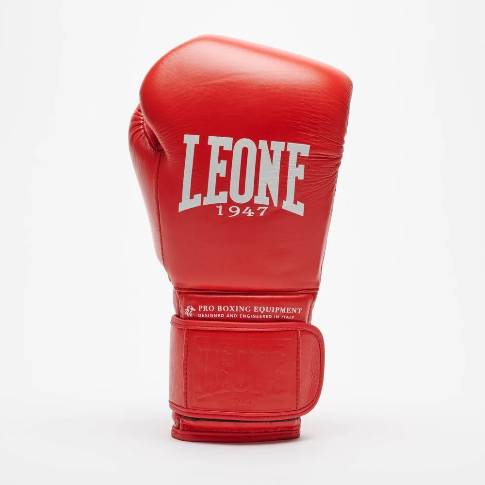 Боксерські рукавиці Leone натуральна шкіра 10 унцій червоні з бинтами 4 м