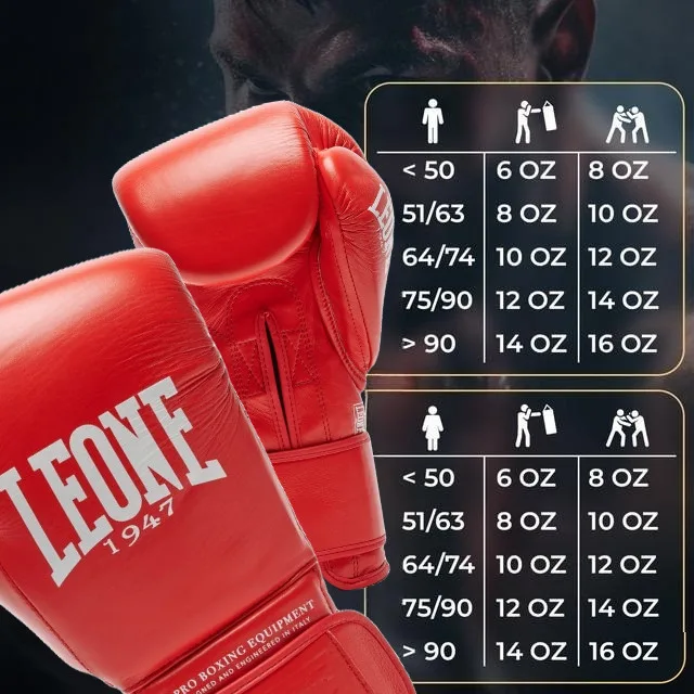 Боксерські рукавиці Leone натуральна шкіра 10 унцій червоні з бинтами 4 м