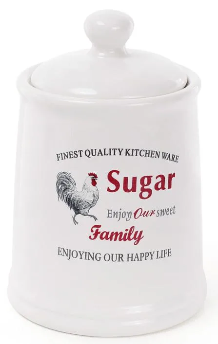 Керамічна банка Family SUGAR 800 мл біла для зберігання сипучих продуктів Тоскана
