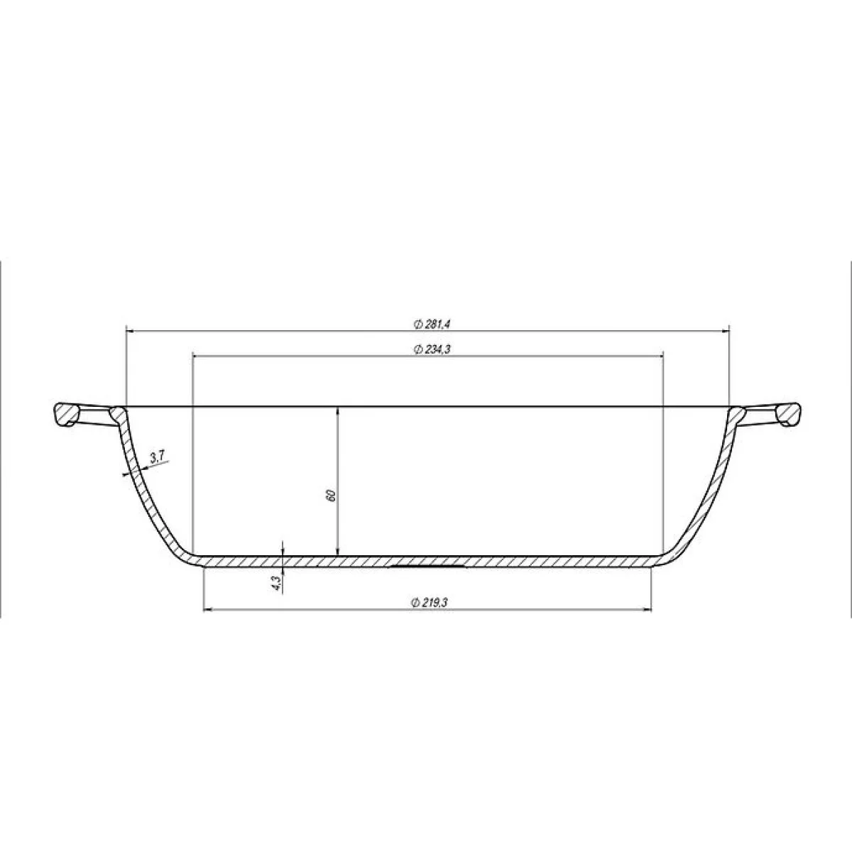 Сковорода чавунна Maysternya 28 см з двома ручками чорна