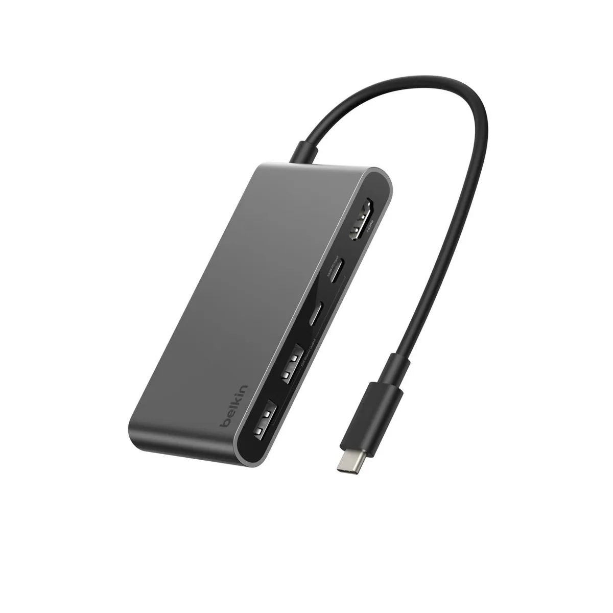 Хаб Belkin USB-C 5в1 HDMI 2xUSB-A 2xUSB-C черный