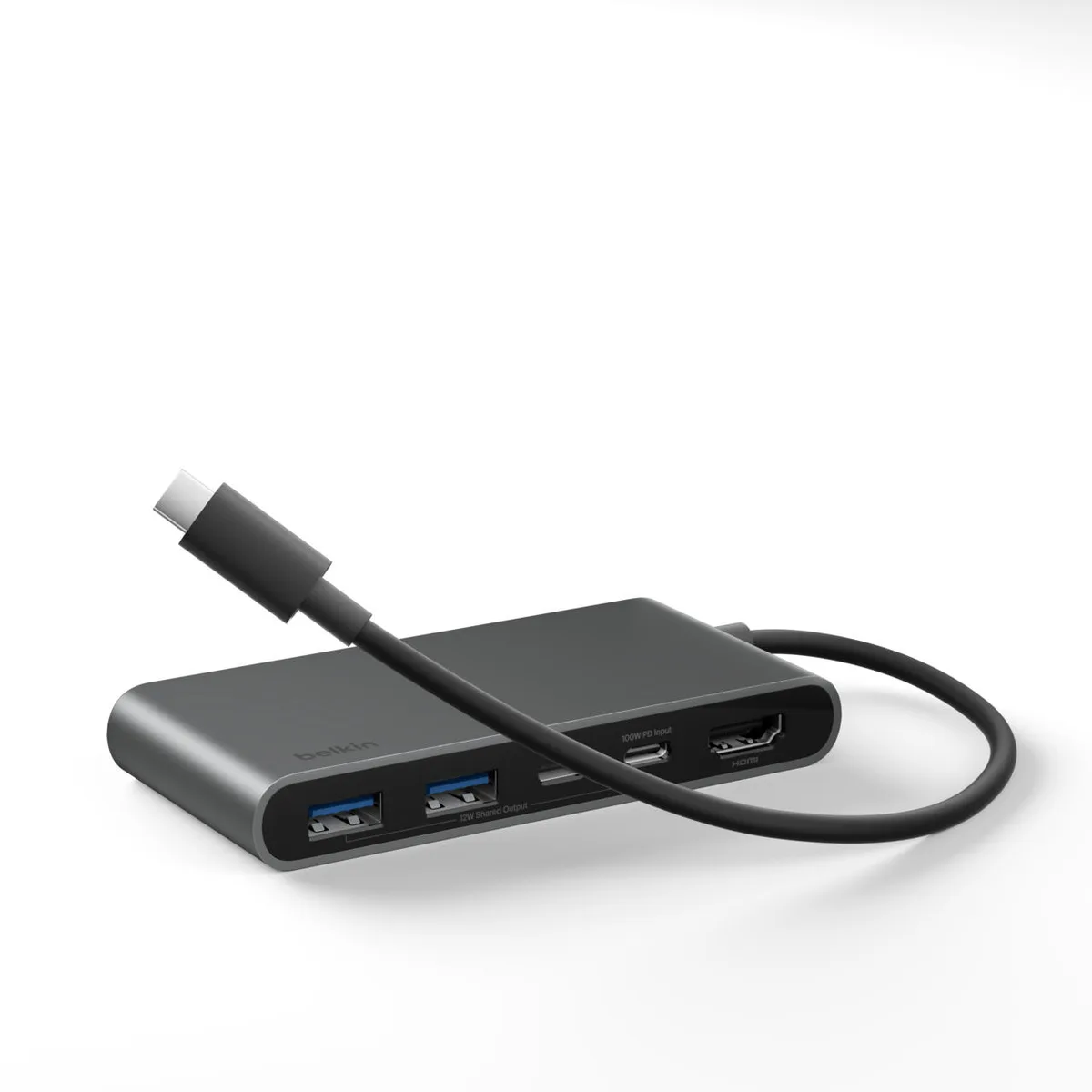 Хаб Belkin USB-C 5в1 HDMI 2xUSB-A 2xUSB-C черный
