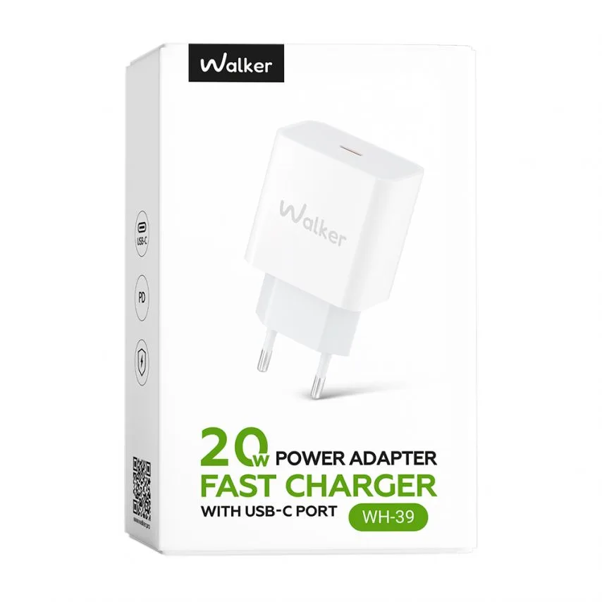 Мережевий зарядний пристрій WALKER 20W Type-C 3A Білий