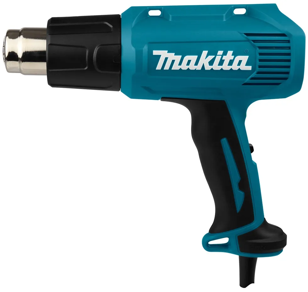 Будівельний фен Makita HG5030K, 1600 Вт, температурний діапазон 350/500°C, вага 0.6 кг.