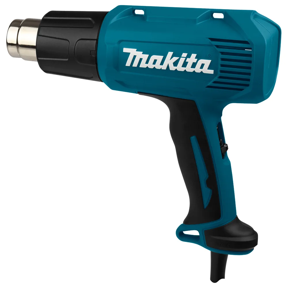 Будівельний фен Makita HG5030K, 1600 Вт, температурний діапазон 350/500°C, вага 0.6 кг.