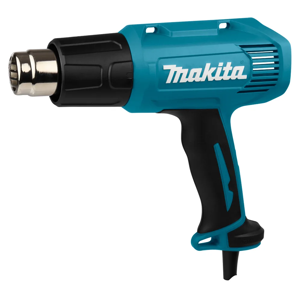 Будівельний фен Makita HG5030K, 1600 Вт, температурний діапазон 350/500°C, вага 0.6 кг.