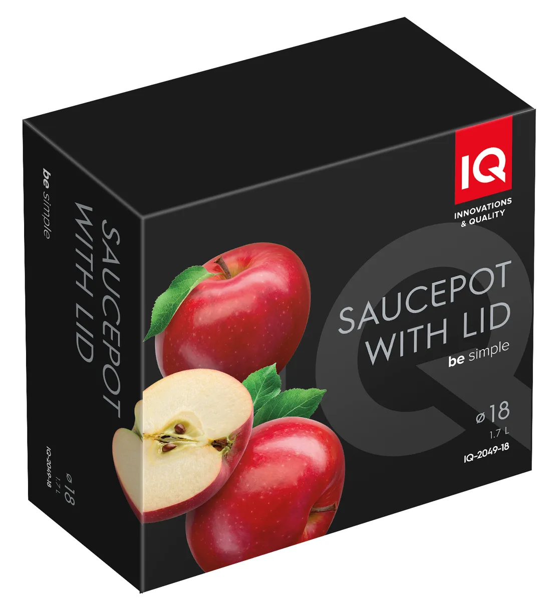 Каструля IQ литий алюміній 1.7 л 18 см чорна