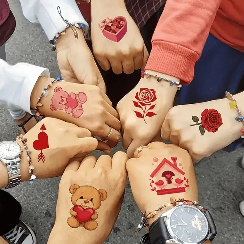 Временные татуировки Fresh Tattoo 12х7 см 10 шт Любовь безопасные детские