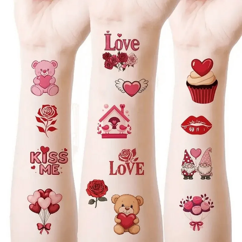 Временные татуировки Fresh Tattoo 12х7 см 10 шт Любовь безопасные детские