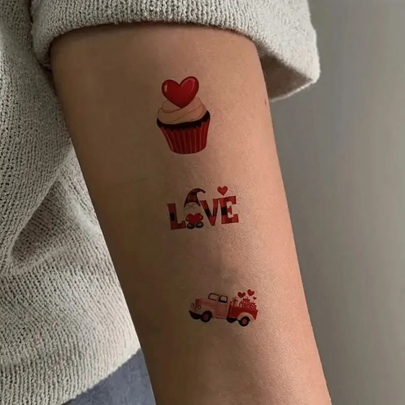 Временные татуировки Fresh Tattoo 12х7 см 10 шт Любовь безопасные детские