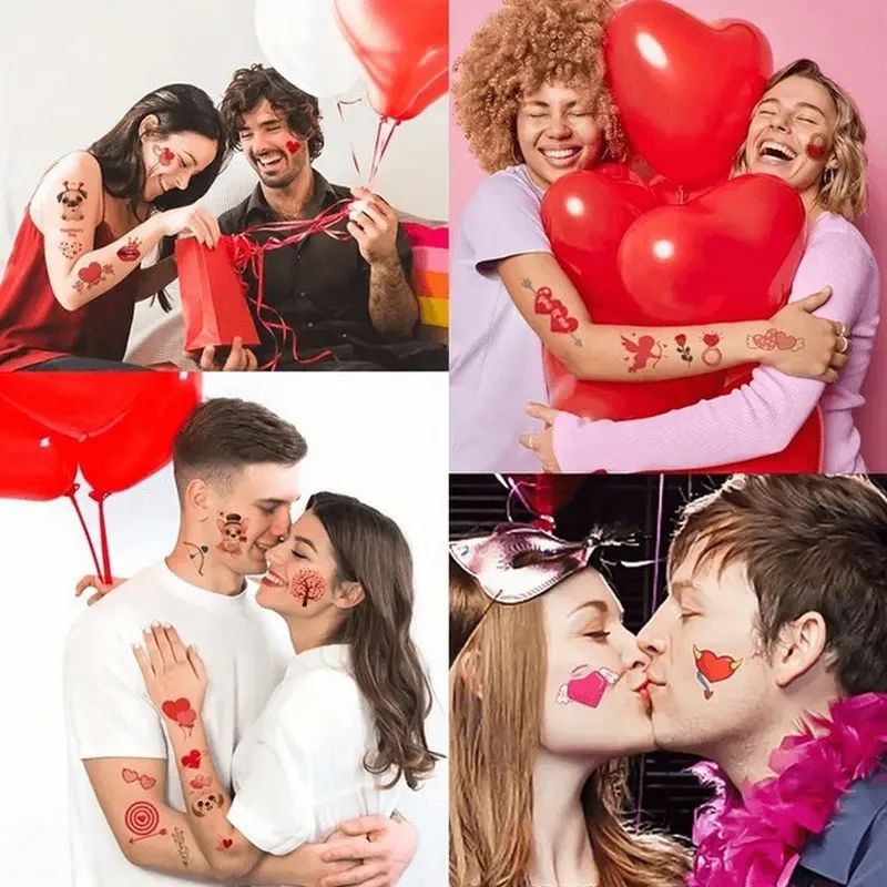 Временные татуировки Fresh Tattoo 12х7 см 10 шт Любовь безопасные детские