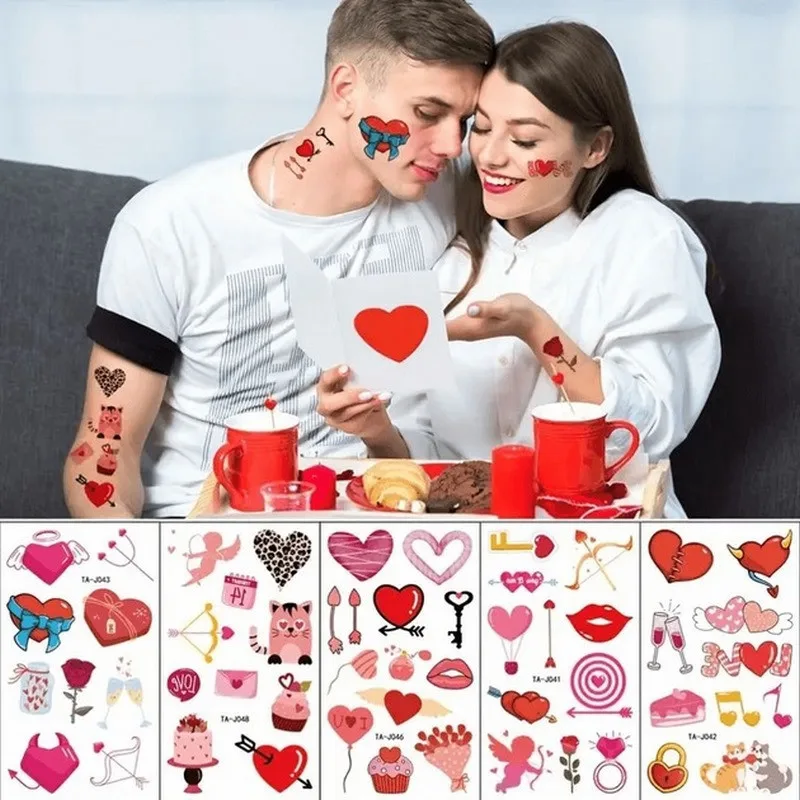 Временные татуировки Fresh Tattoo 12х7 см 10 шт Любовь безопасные детские