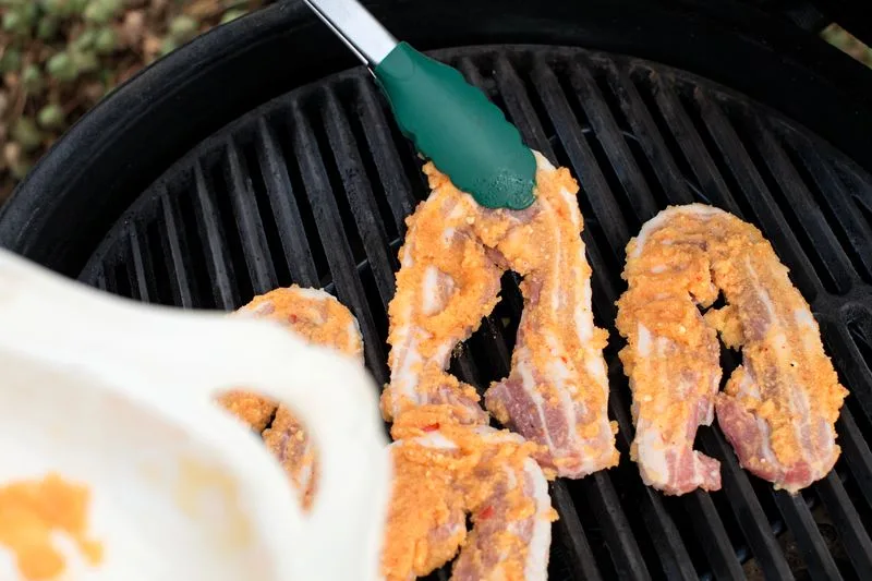 Щипці для гриля Big Green Egg нержавіюча сталь 30 см металік зелений