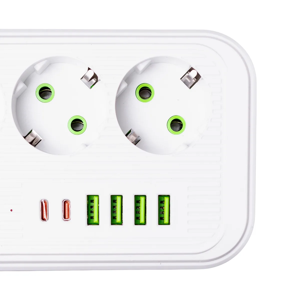 Сетевой фильтр-удлинитель 4,75 м 3 розетки 6 USB (4 USB + 2 Type-C) белый 2500 Вт