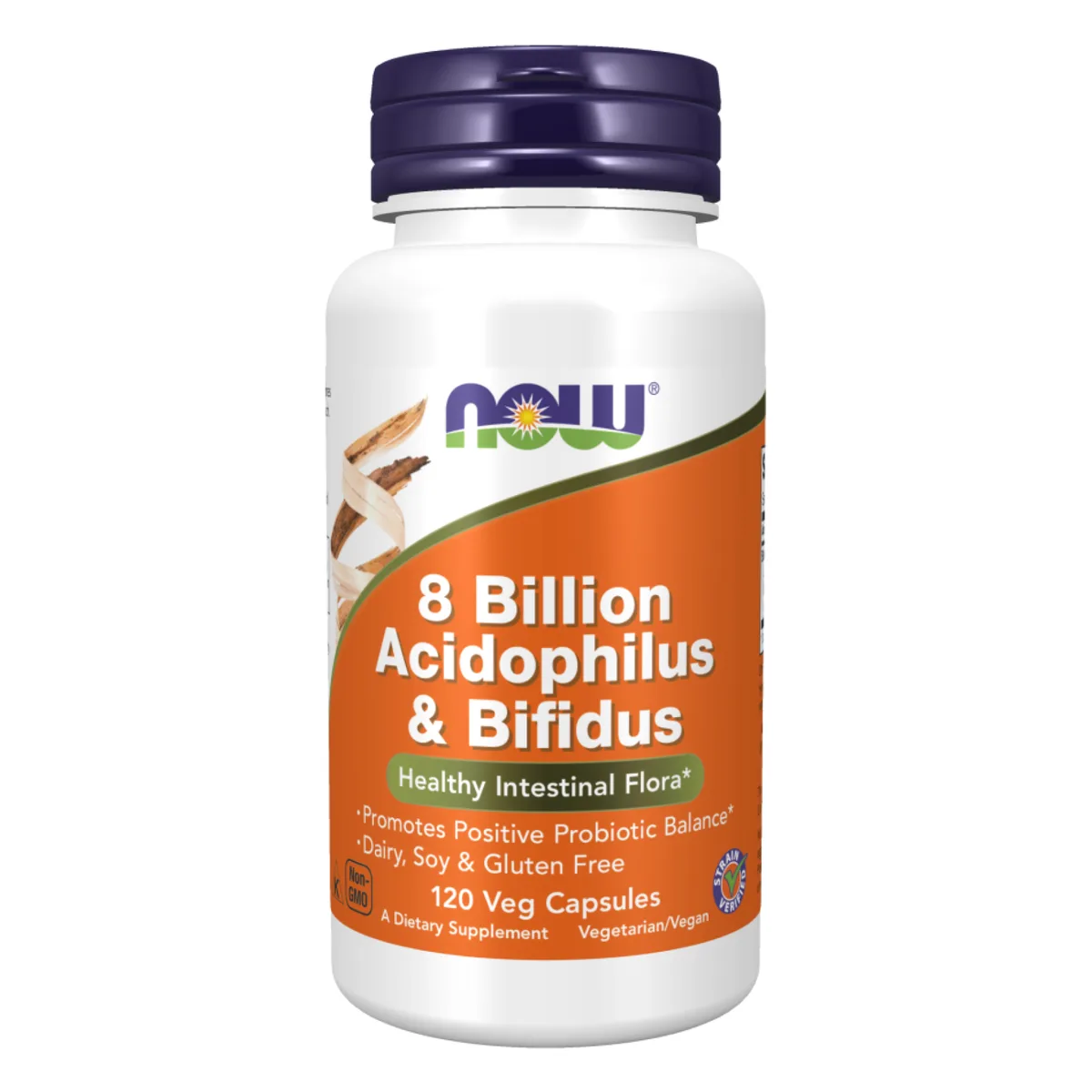 Пробіотики Now Foods 8 мільярдів ацидофільних біфідусів 120 капсул вегетаріанські без ГМО