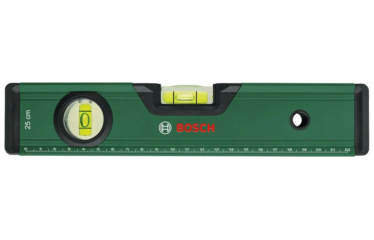 Уровень Bosch, 25 см, 2 пузырька, алюминиевый корпус