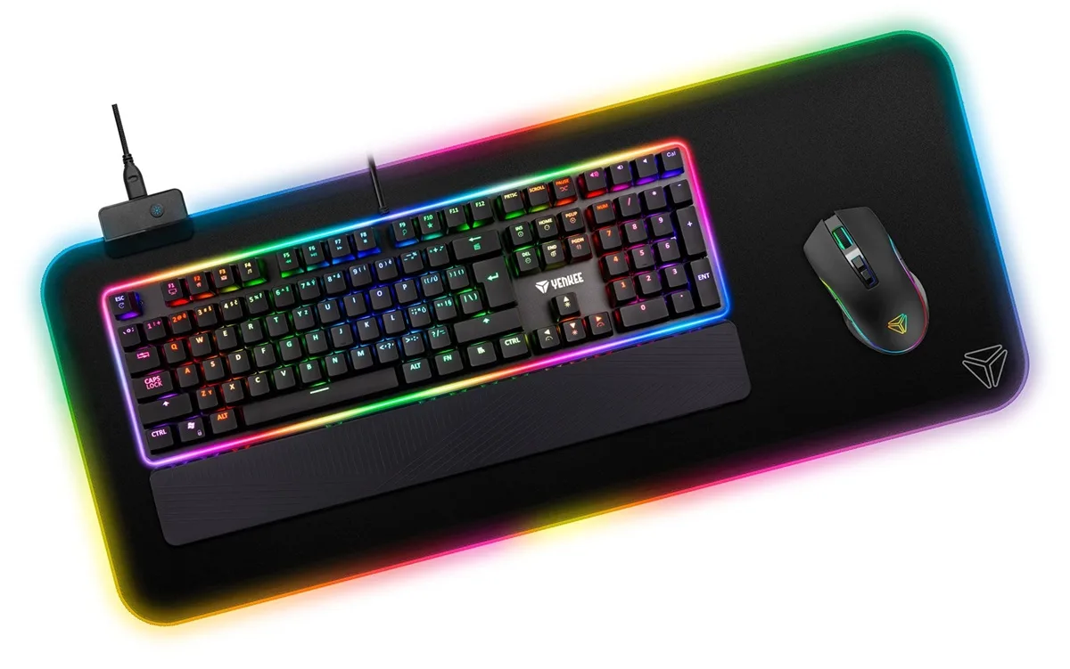 Коврик для мыши Yenkee полиэстеровое волокно 930х350 мм черный RGB