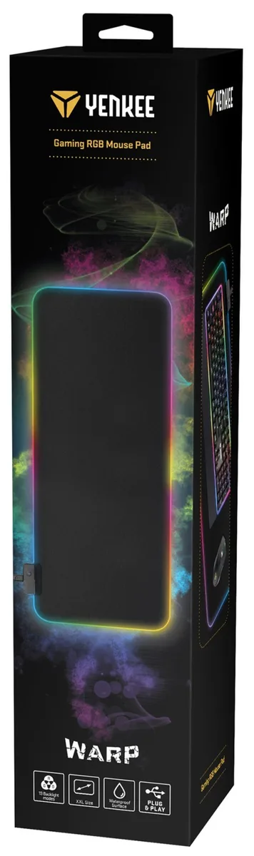 Коврик для мыши Yenkee полиэстеровое волокно 930х350 мм черный RGB