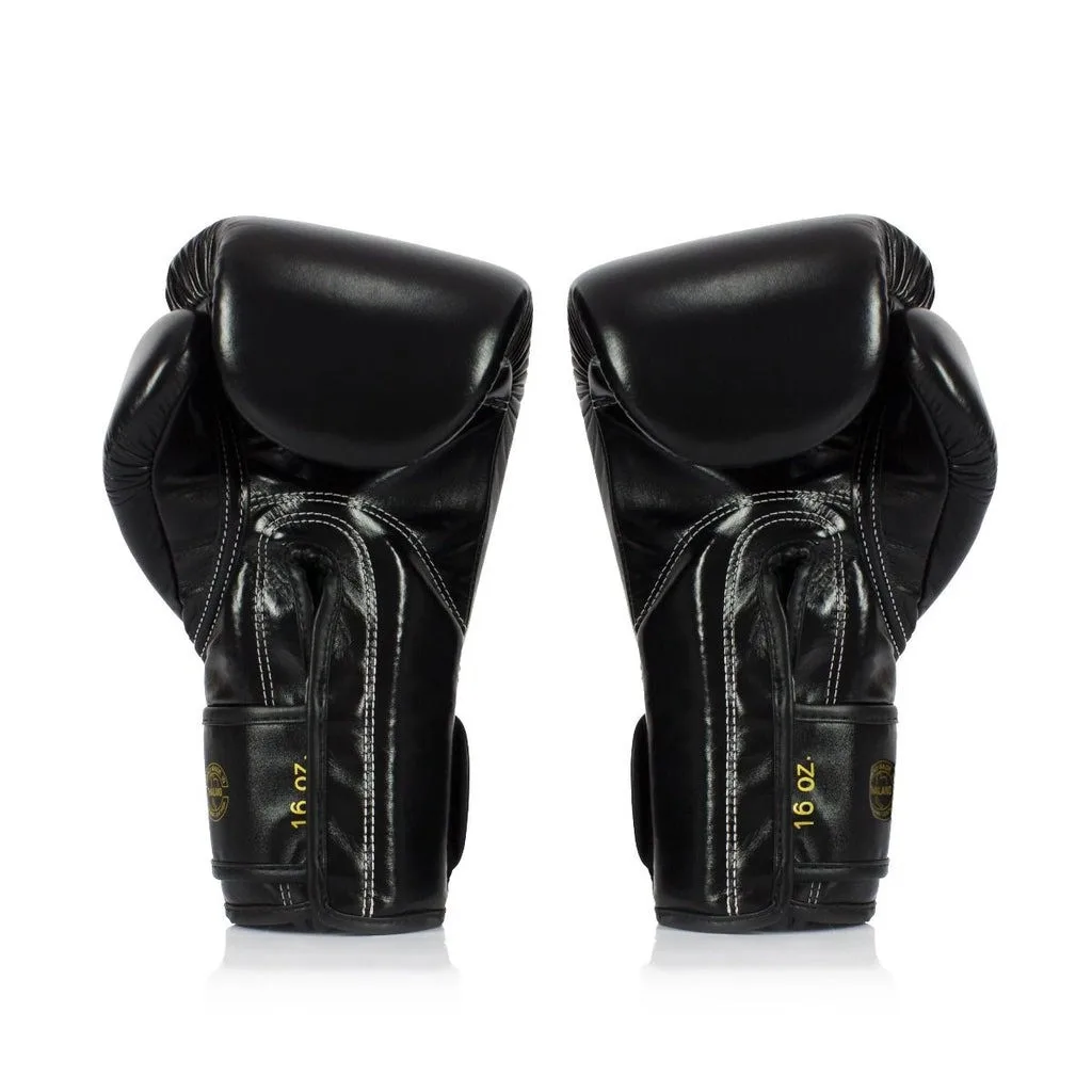Боксерські рукавиці Fairtex натуральна шкіра 12 унцій чорні