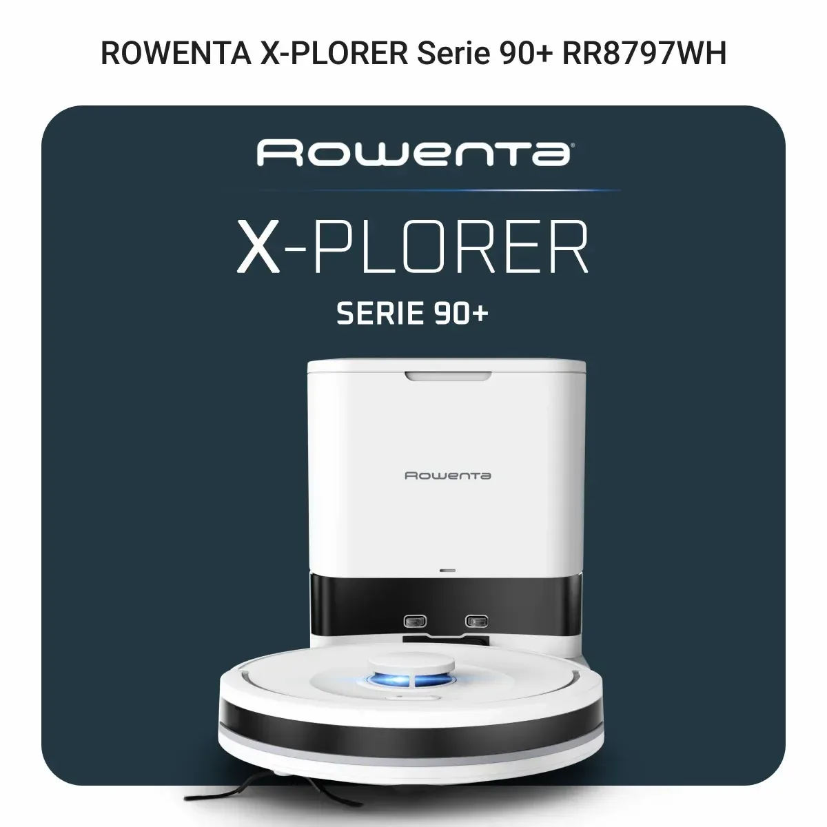 Миючий робот-пилосос Rowenta X-PLORER Serie 90+, потужність 6000 Па, висота 9.7 см, об'єм контейнера 0.26 л, автоматичний режим ро