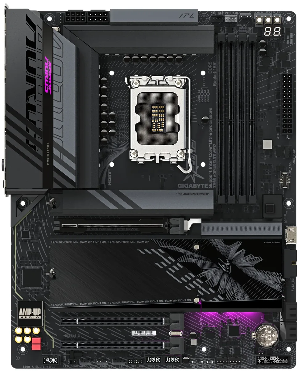 Материнська плата GIGABYTE Z890 AORUS ELITE WIFI7 s1851 4xDDR5 M.2 USB Type-C DP Wi-Fi BT ATX