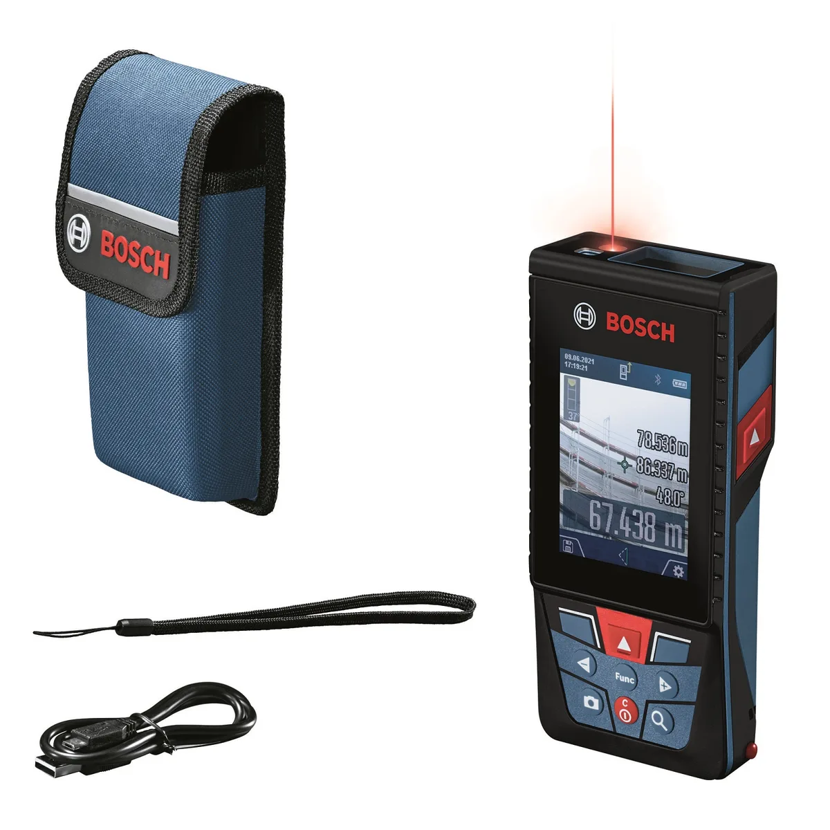 Лазерный дальномер Bosch Professional GLM 150-27 C, 008-150м, точность ±15мм, 0-360°, с Bluetooth и чехлом, вес 021кг.