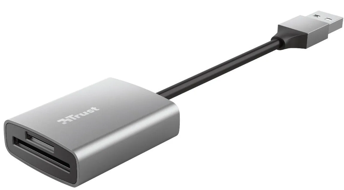 Кардрідер Trust Dalyx USB-A 3.2 > SD/microSD, Алюміній, 0.08м, Сірий