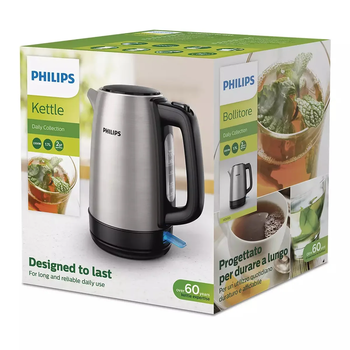 Электрический чайник Philips Daily Series 17л, нержавеющая сталь.