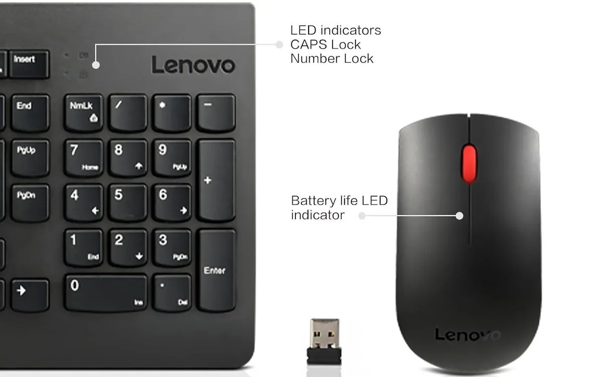 Комплект клавиатура и мышь Lenovo Essential Wireless Keyboard and Mouse Combo Gen2 Украина