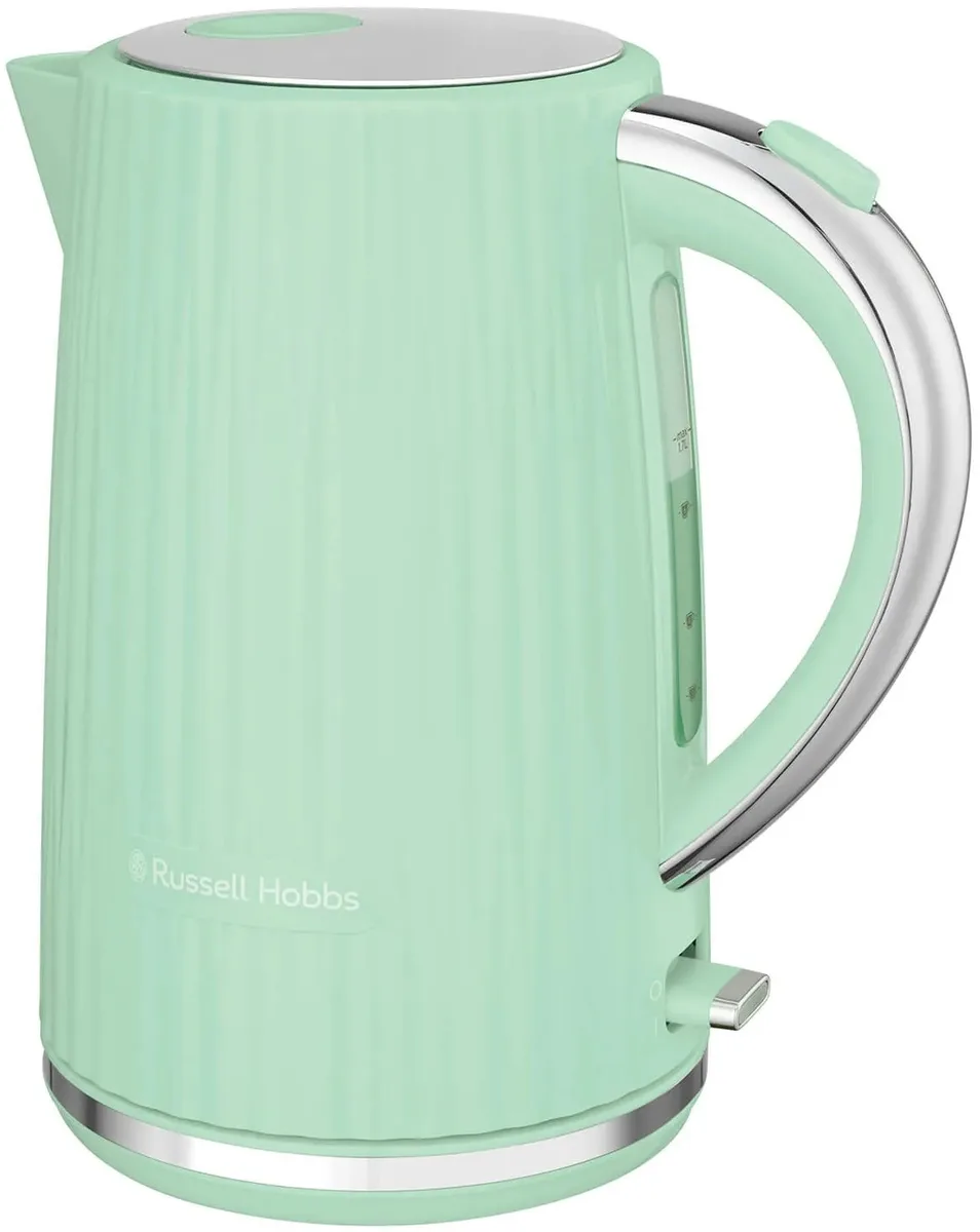 Електричний чайник Russell Hobbs Eden, 1.7 л, з нержавіючої сталі та пластику, кольору фісташки.