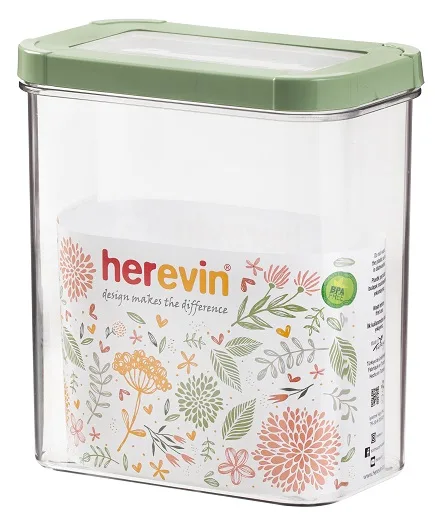 Контейнер HEREVIN пластиковий 1.8 л зелений персиковий прямокутний
