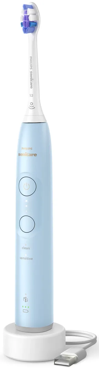 Електрична зубна щітка Philips Sonicare 6100 Series, 62 тис. коливань на хвилину, 1 насадка, блакитного кольору.