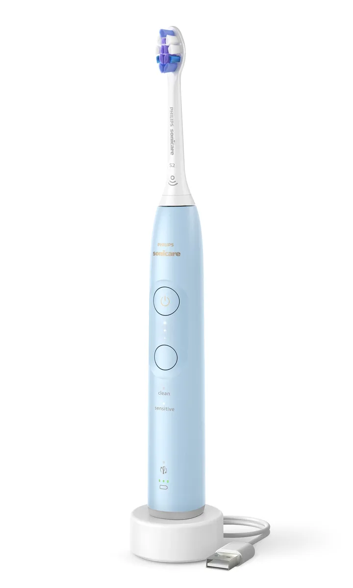 Електрична зубна щітка Philips Sonicare 6100 Series, 62 тис. коливань на хвилину, 1 насадка, блакитного кольору.