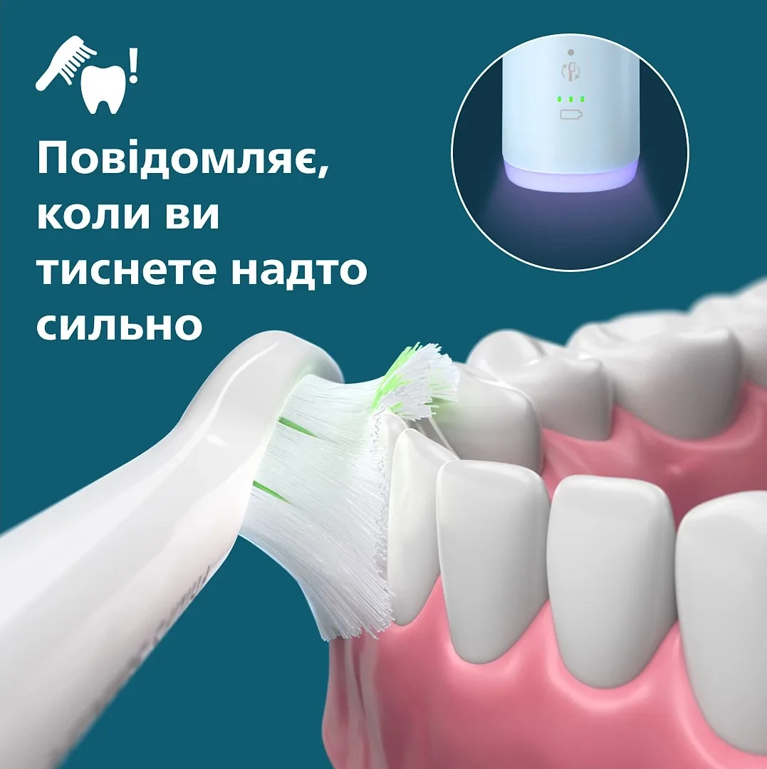 Електрична зубна щітка Philips Sonicare 6100 Series, 62 тис. коливань на хвилину, 1 насадка, блакитного кольору.