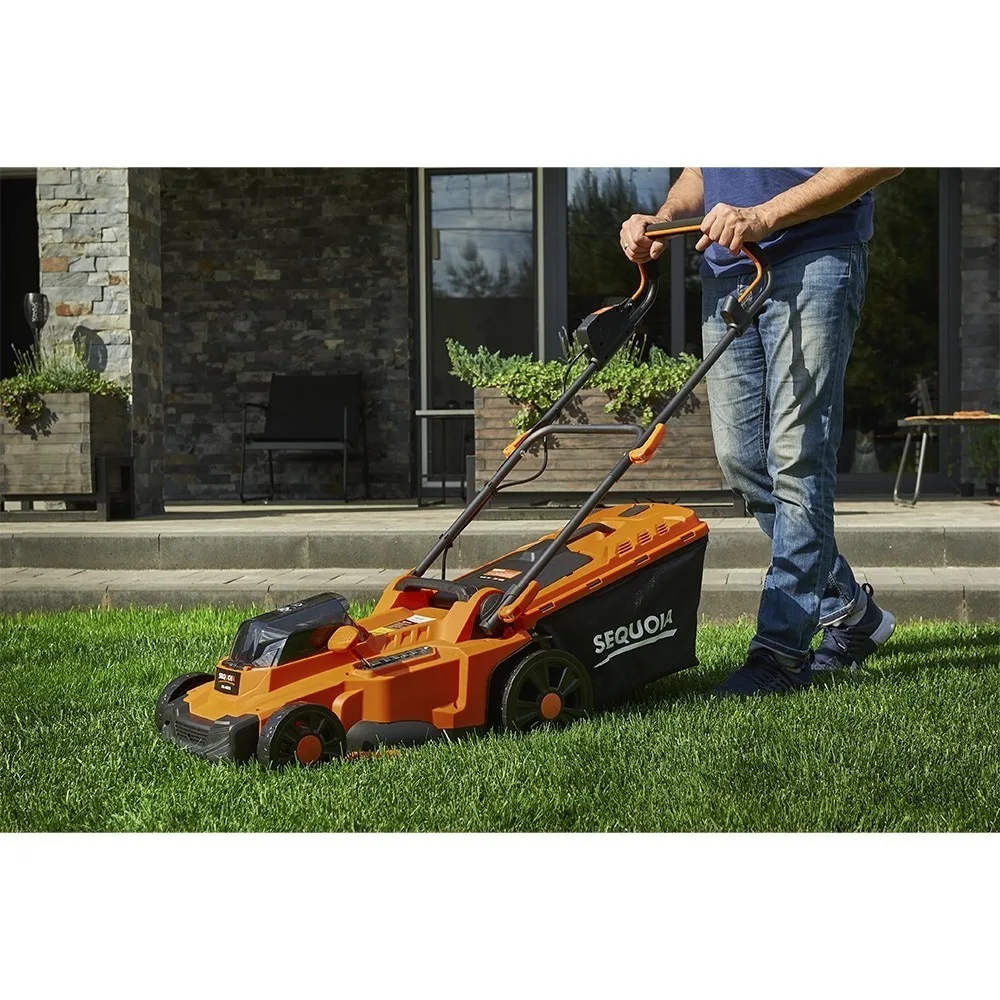 Акумуляторна газонокосарка SEQUOIA SBL4037B-E2W 40В (20В+20В), 2x4А·год, ширина косіння 37 см, об'єм травозбірника 35 л, регулюван