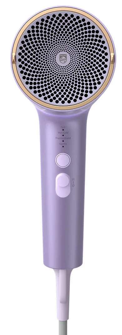 Фен Philips 7000 Series, 1800 Вт, 3 режима работы, диффузор, ионизация, холодный обдув, турбо-режим, фиолетового цвета
